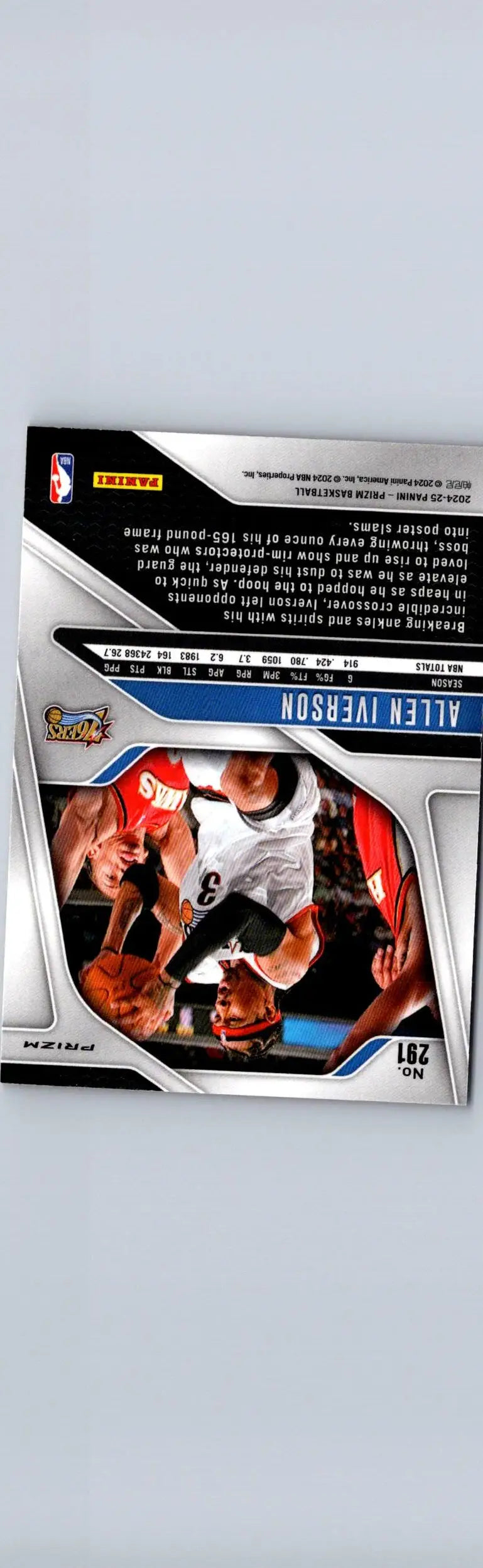 Allen Iverson basketball card featuring Allen Iverson Prizms Red Ice from 2024-25 Panini Prizm