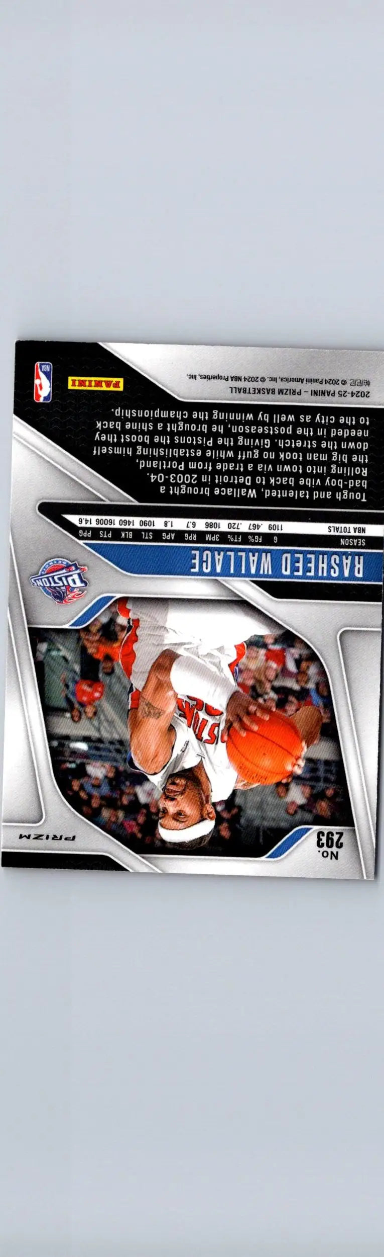 Rasheed Wallace basketball card from 2024-25 Panini Prizm Rasheed Wallace Prizms Red Ice