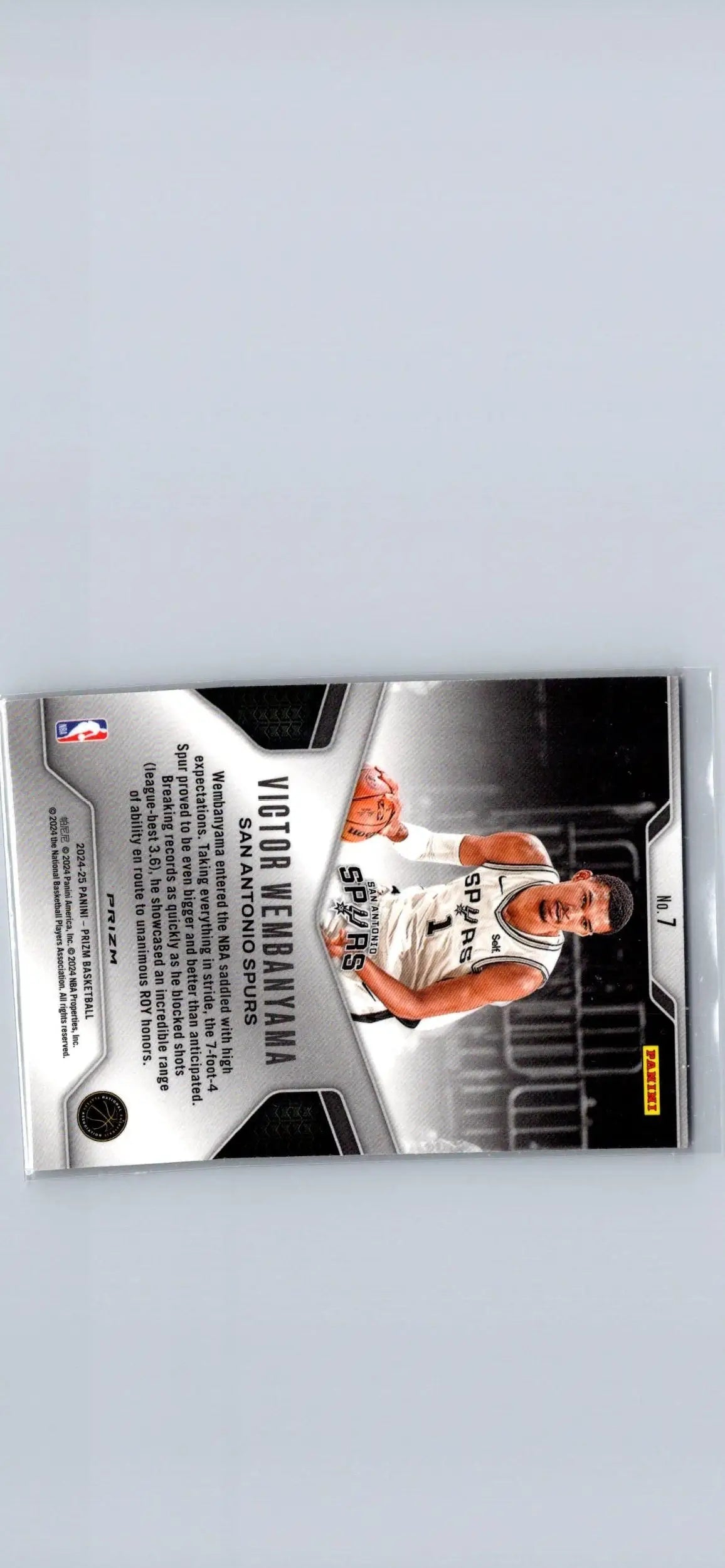 Victor Wembanyama basketball card from 2024-25 Panini Prizm Wembanyama Dominance Prizms Green