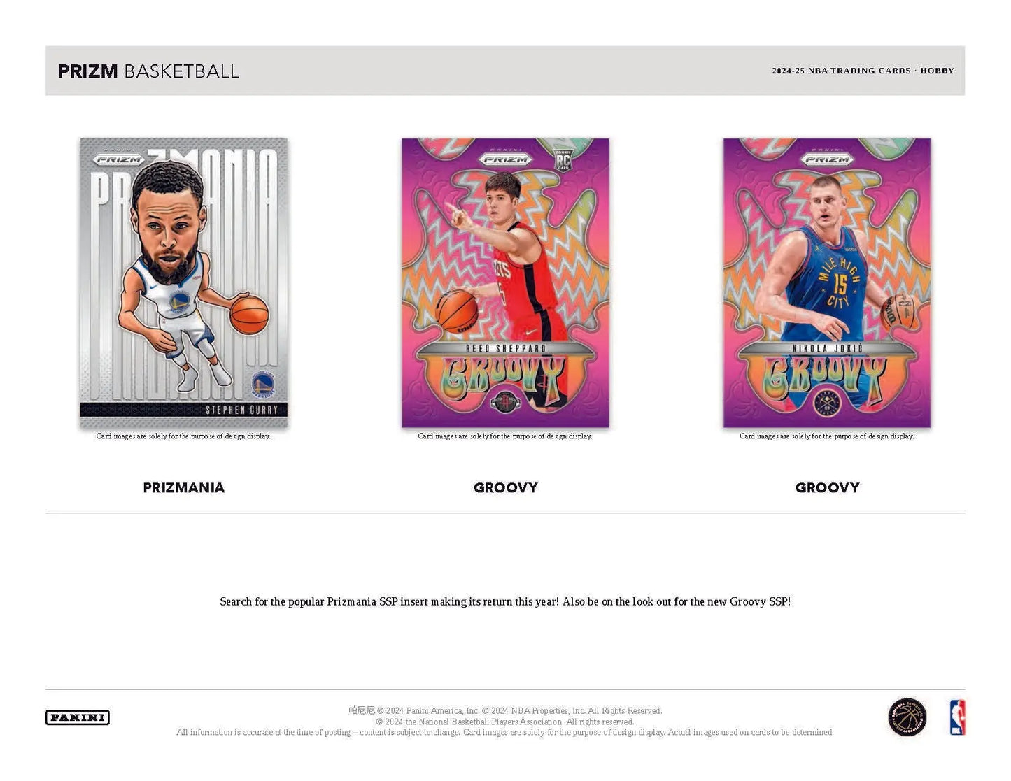 Basketball trading cards from 2024-25 Panini Prizm NBA Basketball Hobby Box