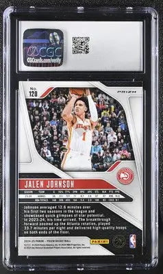 Graded Panini Prizm Jalen Johnson basketball card CGC 10 from 2024-25 Panini Prizm
