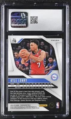 Graded Panini Prizm Kyle Lowry Pink Ice Basketball Card CGC 9