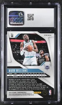 Graded Mark Williams Panini Prizm Pink Ice basketball card CGC 10