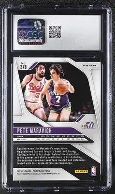 Graded Panini Prizm Pete Maravich basketball card Pink Ice CGC 9