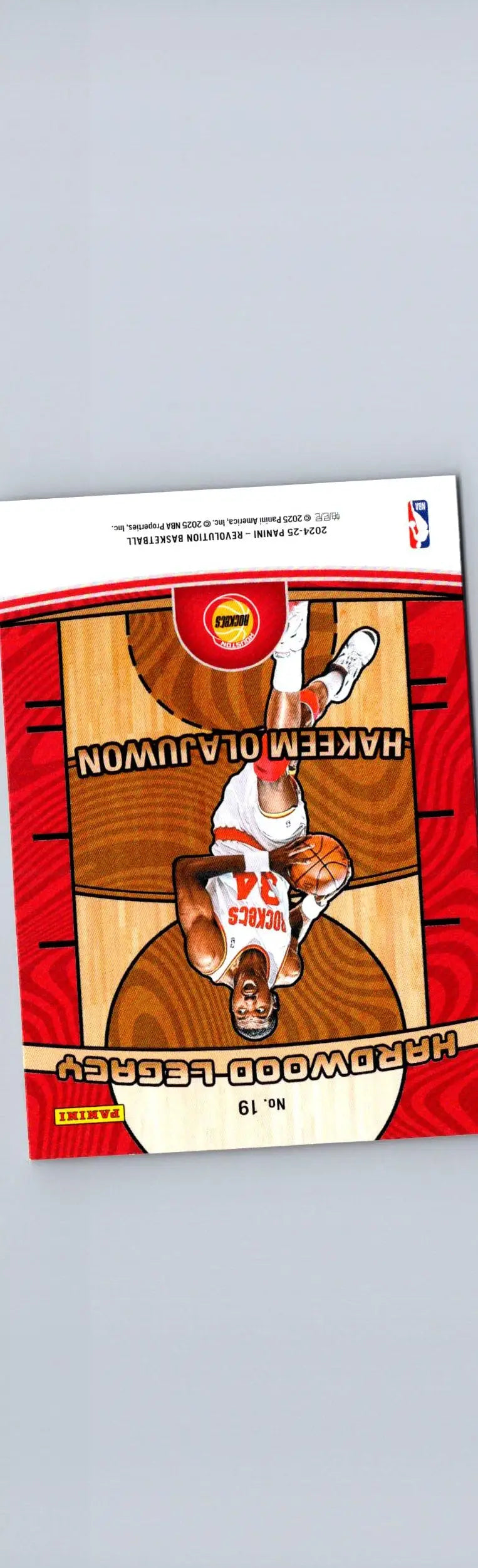 Hakeem Olajuwon basketball trading card from 2024-25 Panini Revolution Hakeem Olajuwon Hardwood Legacy