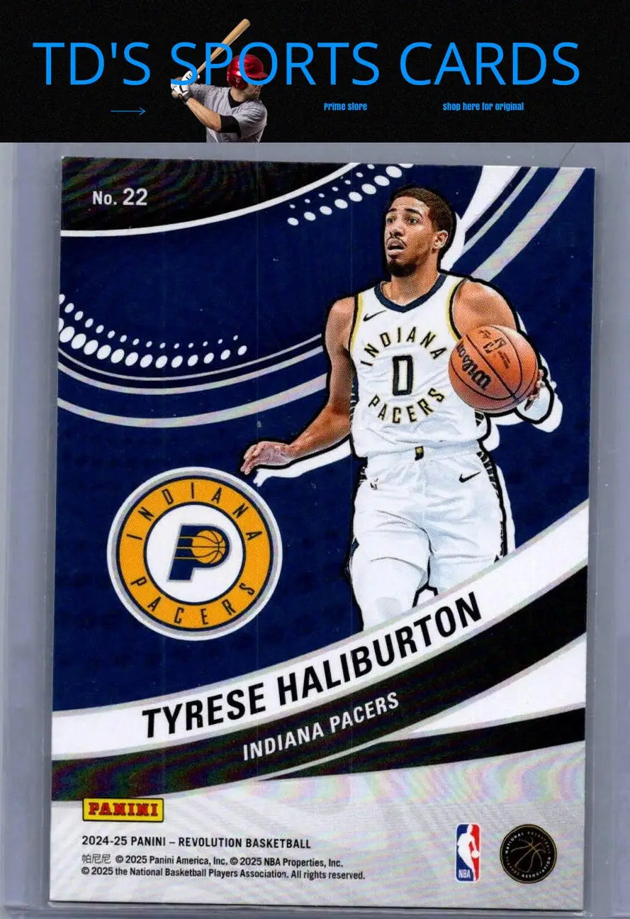 Tyrese Haliburton Vortex basketball card from 2024-25 Panini Revolution series