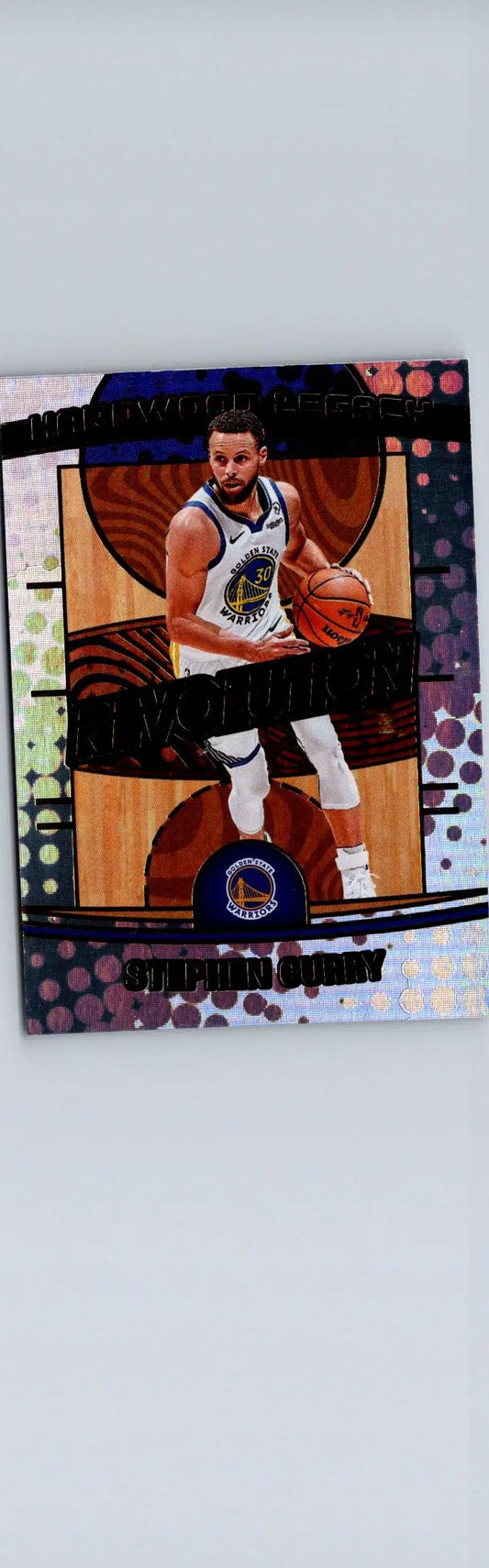 Stephen Curry Hardwood trading card from 2024-25 Panini Revolution Curry Hardwood Legacy series