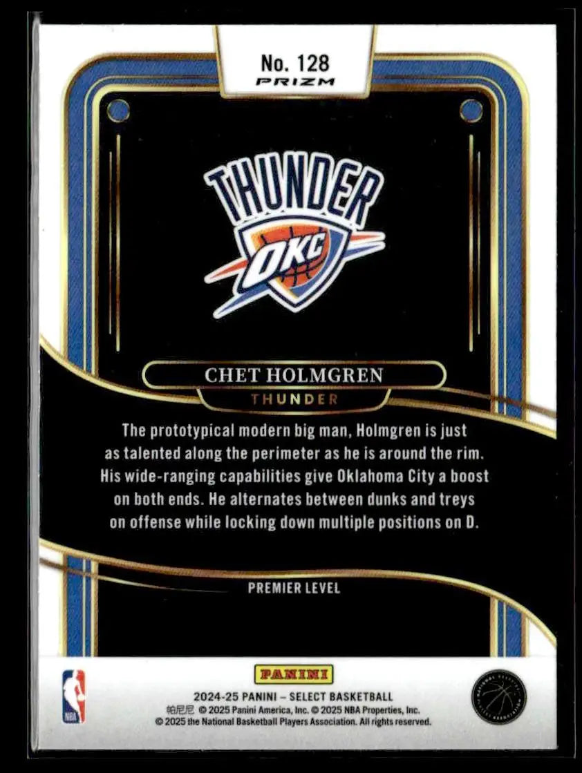 Chet Holmgren basketball card from Panini Select Scope Prizm 2024-25 product