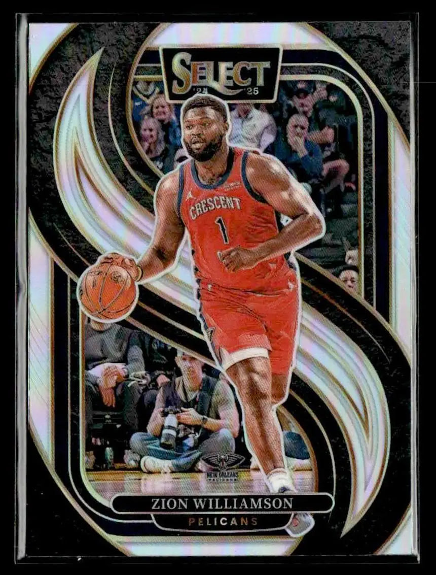 Zion Williamson basketball card from Panini Select Silver Prizm 2024-25 collection