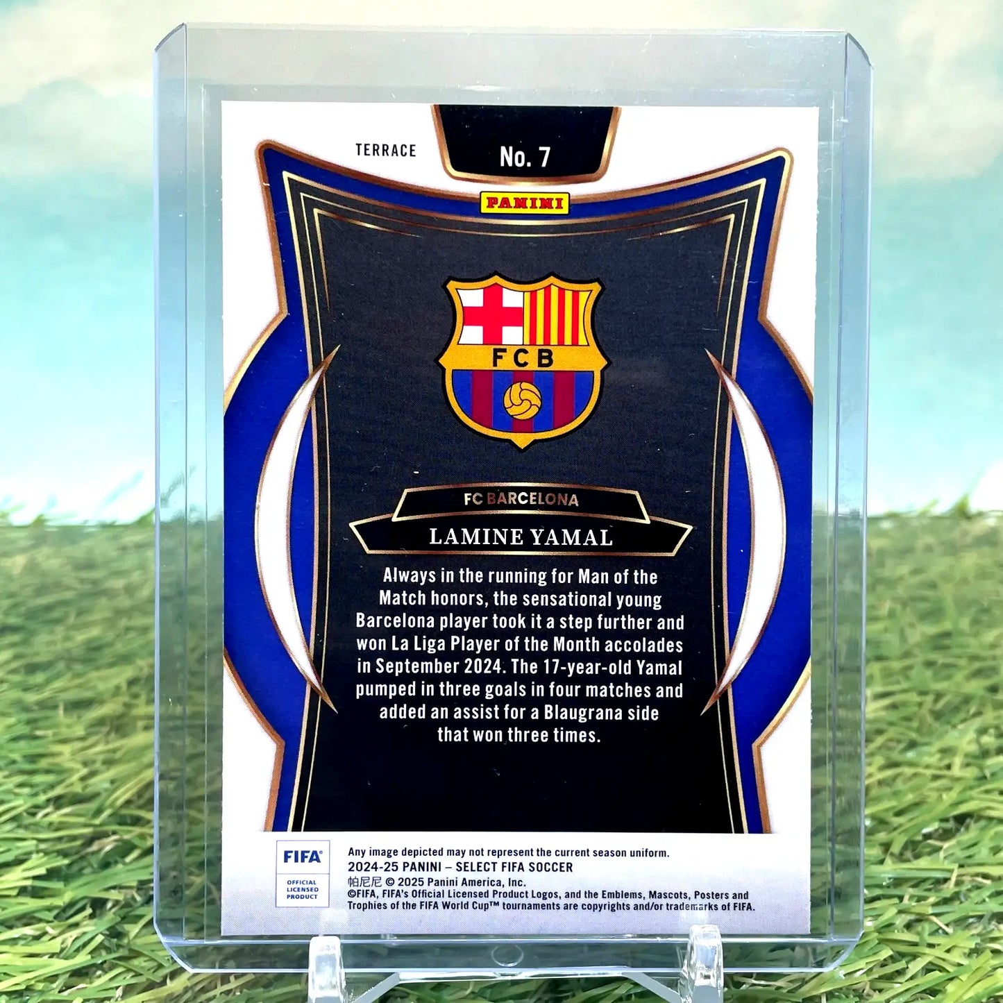 Lamine Yamal soccer card Panini Select Silver Prizm FC Barcelona 2024-25
