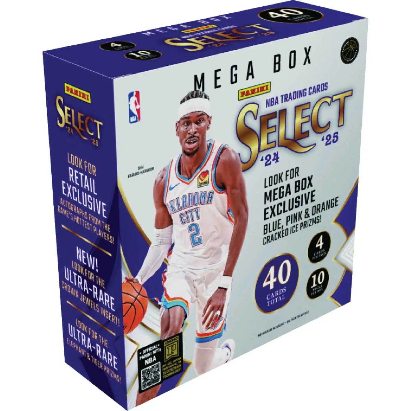 2024-25 Panini Select NBA Mega Box with Shai Gilgeous-Alexander and exclusive Cracked Ice Prizms