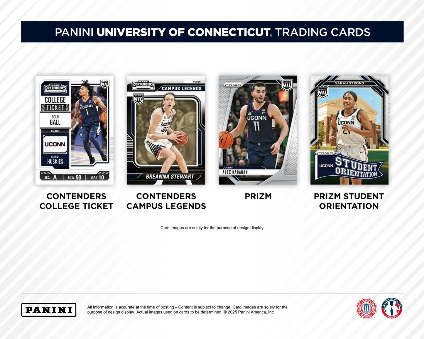 Panini UConn collegiate basketball trading cards from 2024-25 Panini UConn blaster box