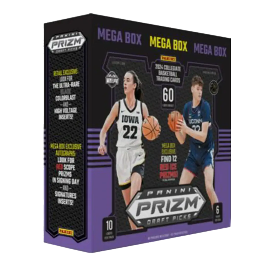 Panini Prizm Draft Picks basketball trading card mega box for 2024-25 draft picks basketball