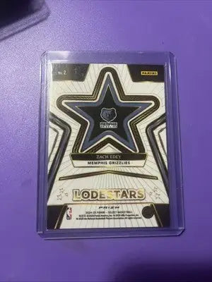 Basketball trading card in protective sleeve from 2024-25 Select Basketball Zach Edey Prizm Lode Stars Green Prizm Lode