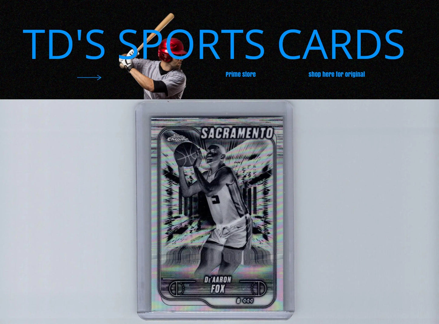 De’Aaron Fox Topps Chrome 2024-25 Negative Refractor basketball card image