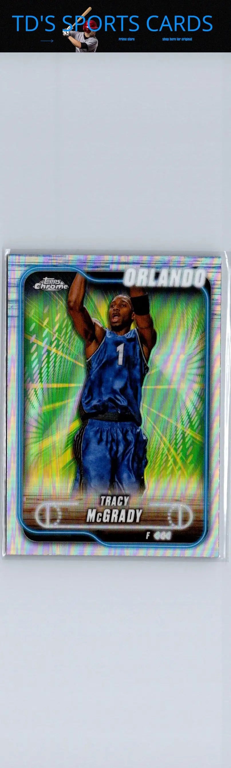 Tracy McGrady basketball card 2024-25 Topps Chrome Tracy McGrady Prism Refractor