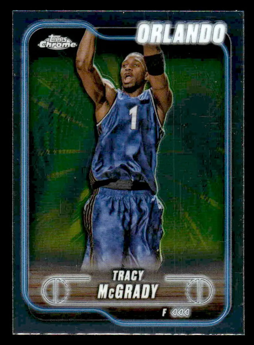 Tracy McGrady basketball card from 2024-25 Topps Chrome featuring Orlando Magic player