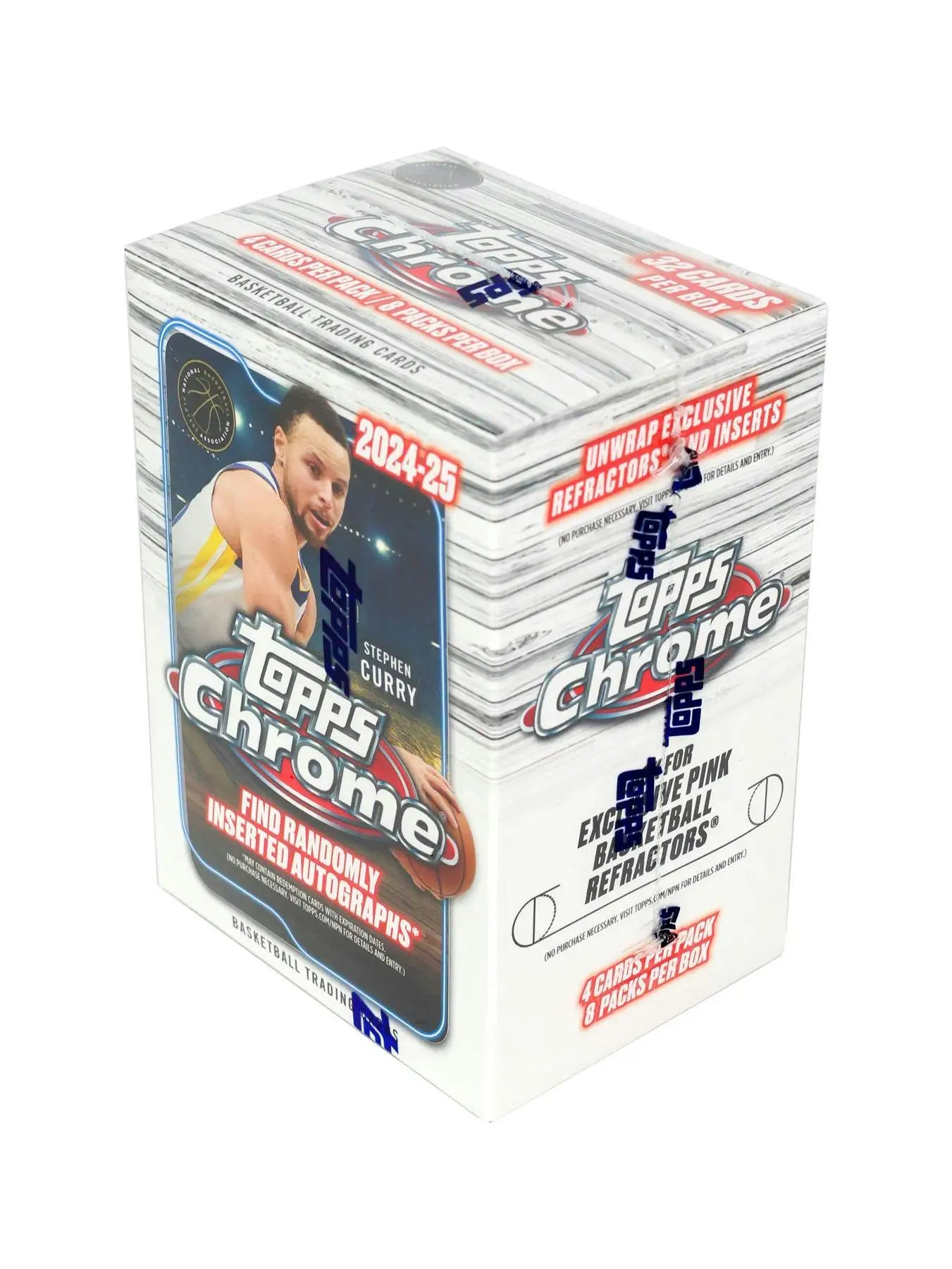 2024-25 Topps Chrome Basketball 8-Pack Blaster Box with box exclusive refractors pink