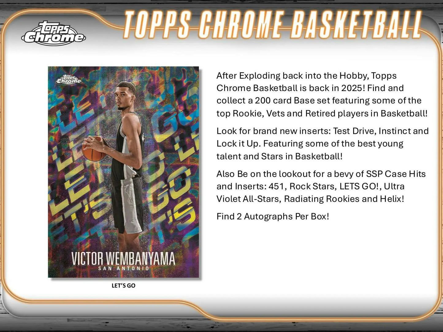 2024-25 Topps Chrome Basketball Hobby Box with base refractors and refractors gold