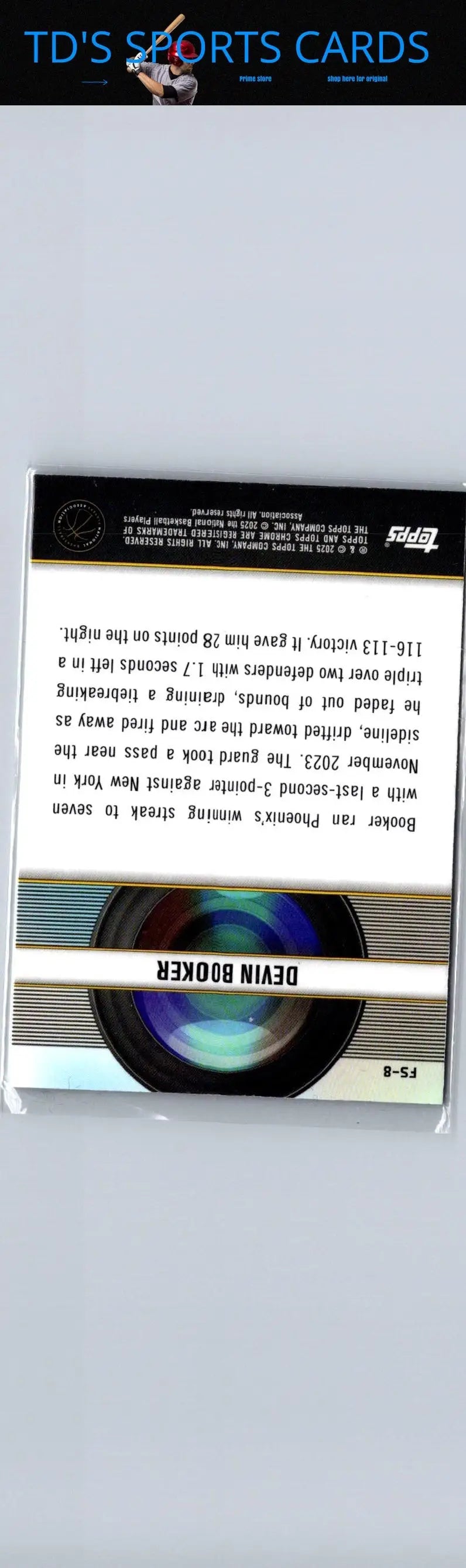 Devin Booker basketball card featuring Devin Booker film and Booker film study design