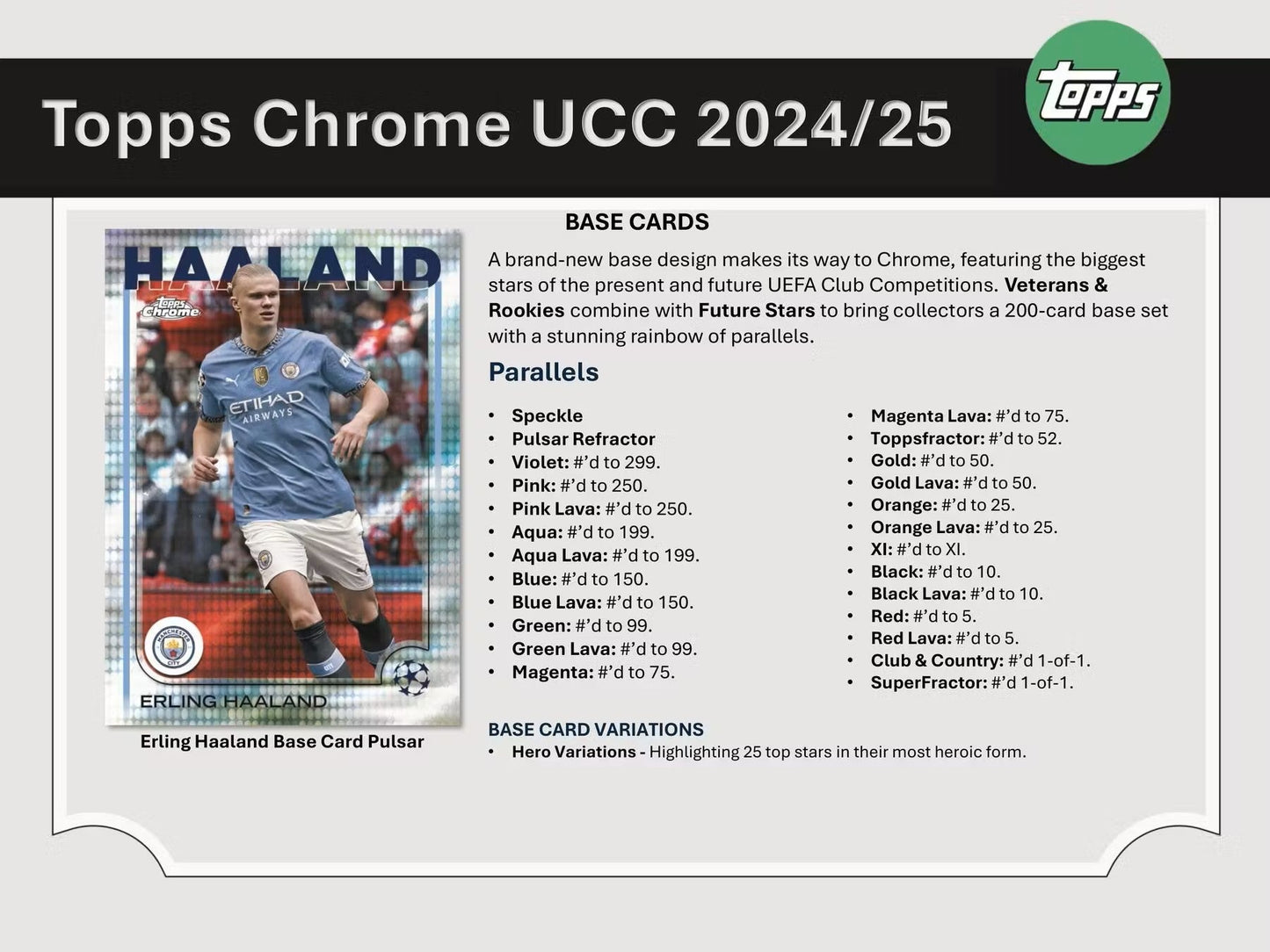 2024-25 Topps Chrome UEFA Club Competitions Soccer Hobby Box