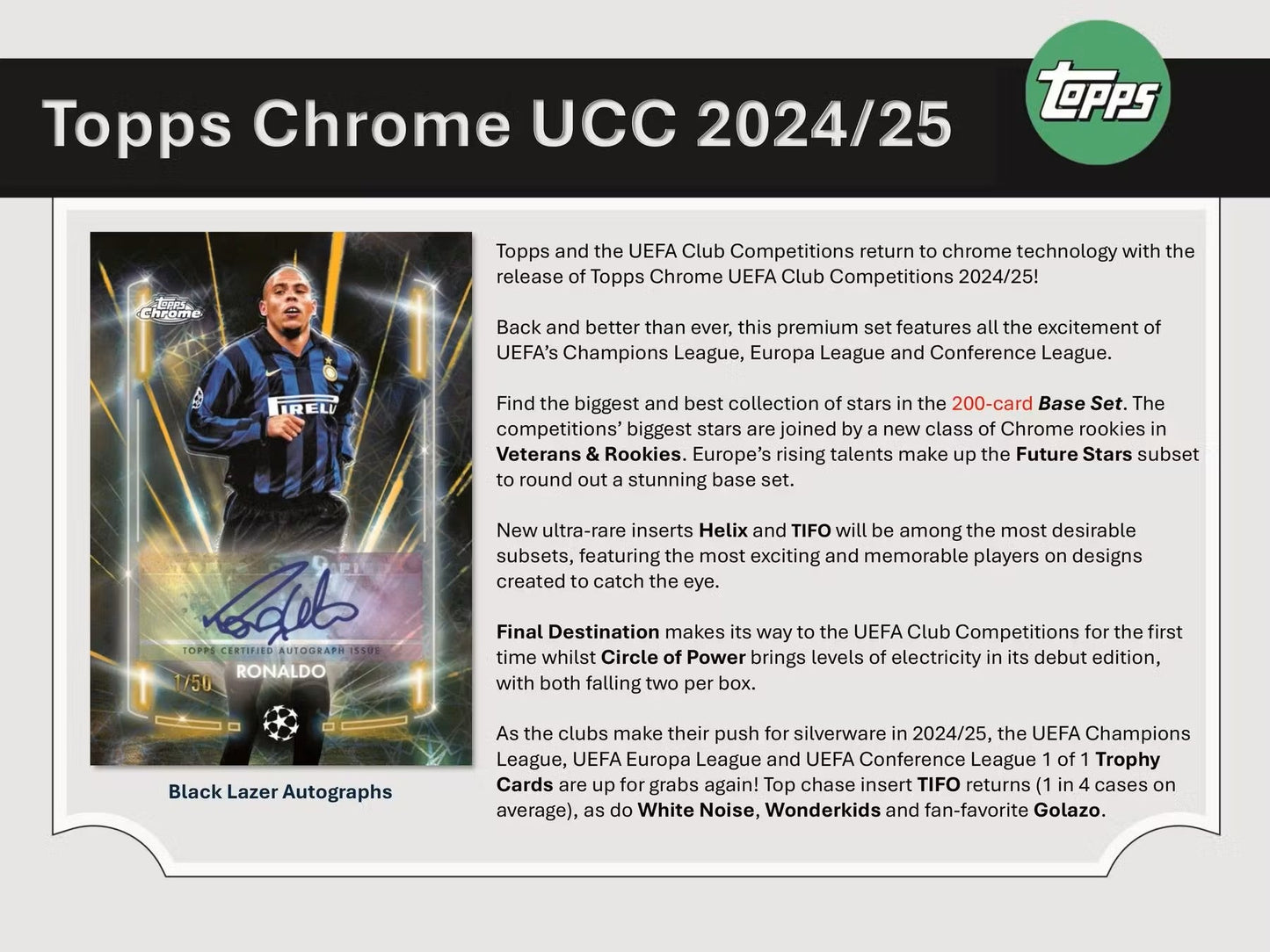 2024-25 Topps Chrome UEFA Club Competitions Soccer Hobby Box