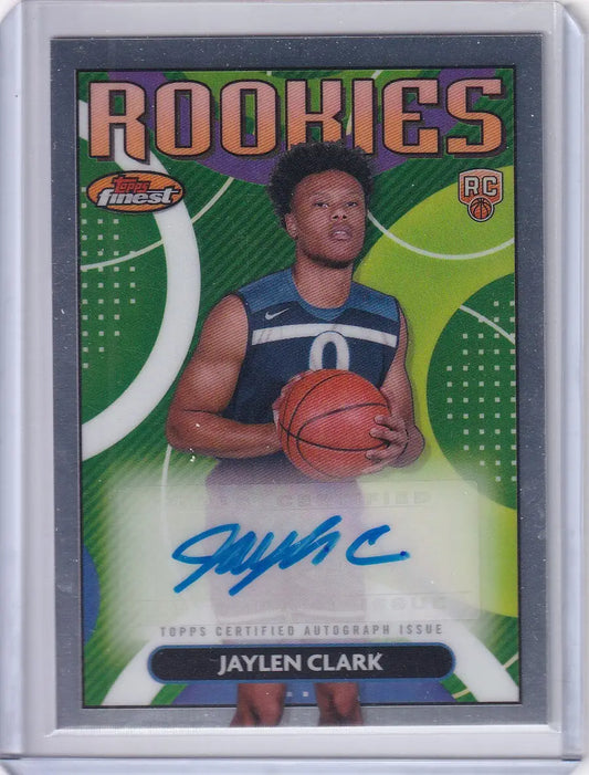 2024-25 Topps Finest Auto Jaylen Clark rookie card with autograph featuring Minnesota Timberwolves