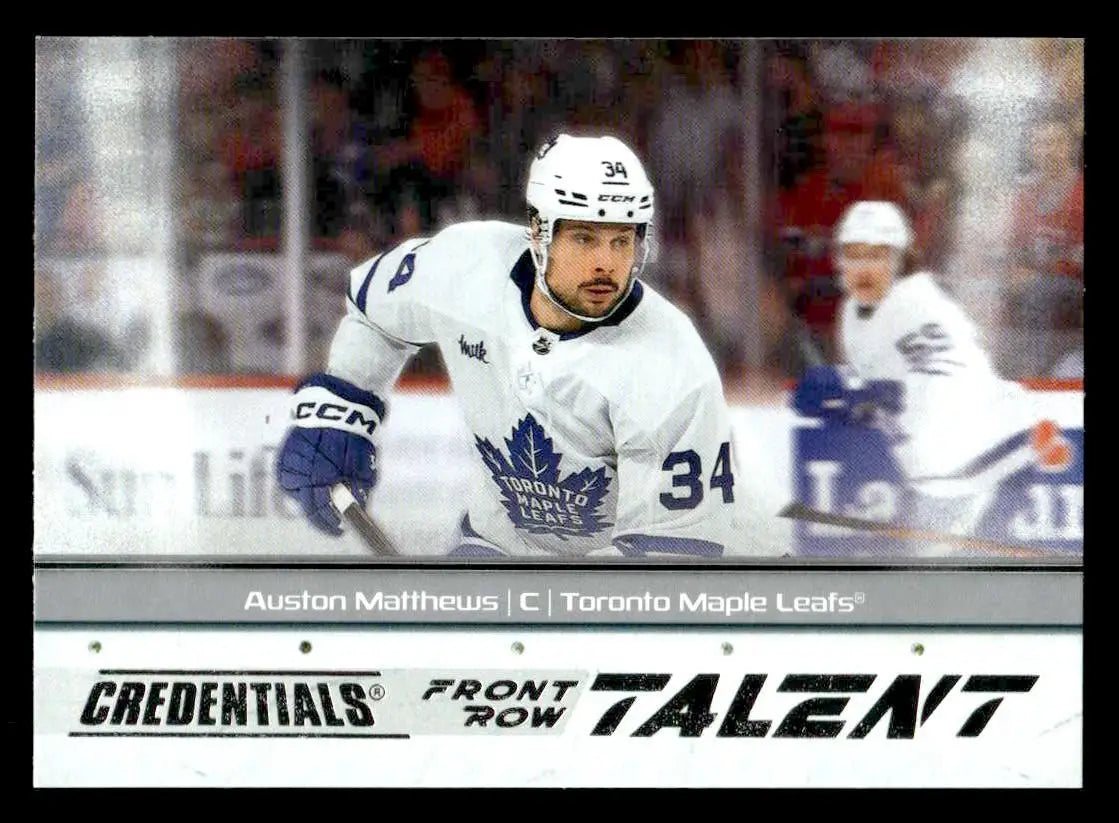 Auston Matthews hockey card from 2024-25 Upper Deck Credentials series