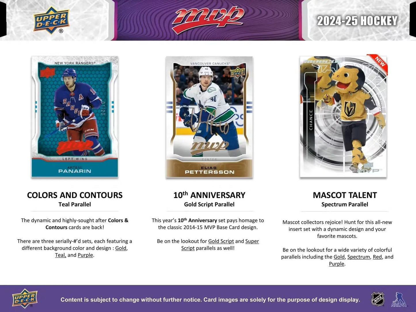 2024/25 Upper Deck MVP Hockey Hobby Box | Columbia Sports Cards - Sports Card Hobby Boxes
