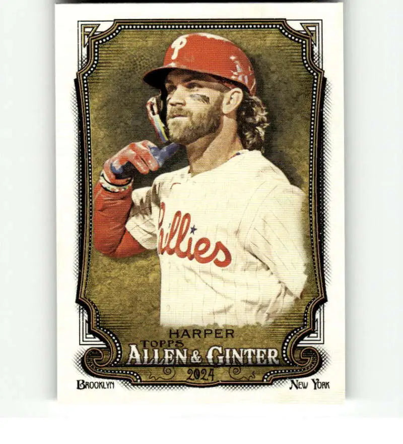 Bryce Harper Philadelphia Phillies baseball card in vintage Allen & Ginter design