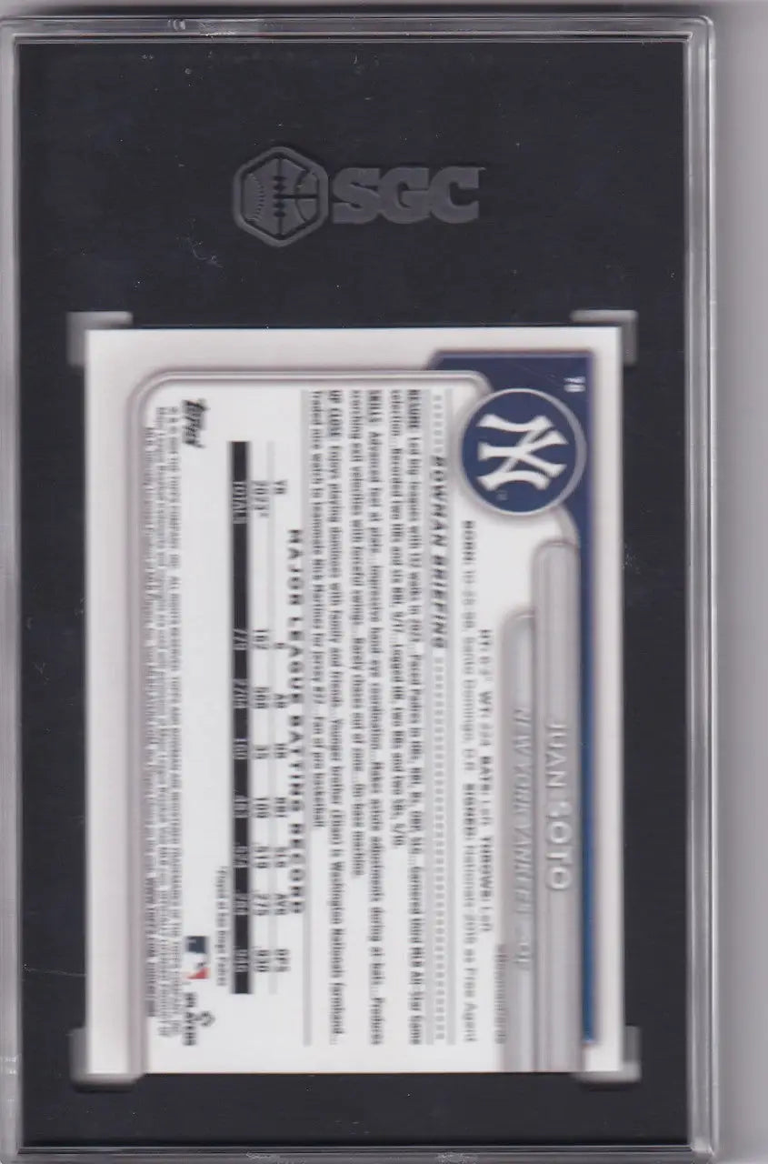 Graded Juan Soto baseball card, 2024 Bowman #78, SGC 10 for collectors