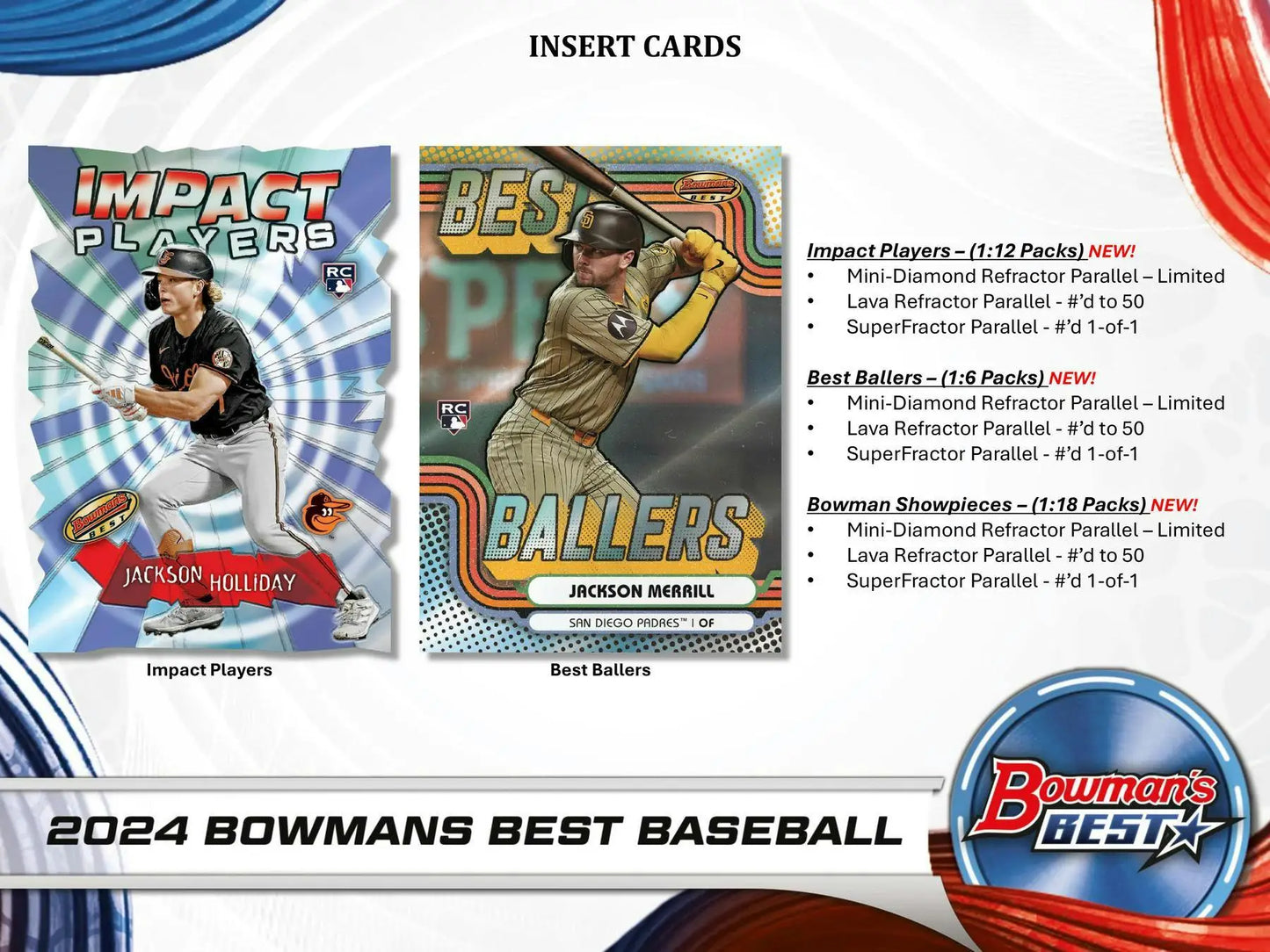 2024 Bowman’s Best Baseball Hobby Box with Refractor Parallel and Mini-Diamond Refractor