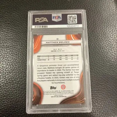 Graded 2024 Bowman’s Best University Matthew Golden Texas Longhorns trading card in protective slab