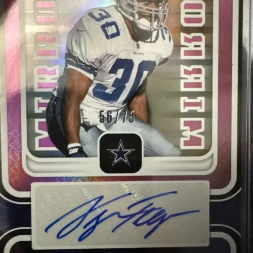 Emmitt Smith autographed football card from Certified George Teague lot /35 & /75