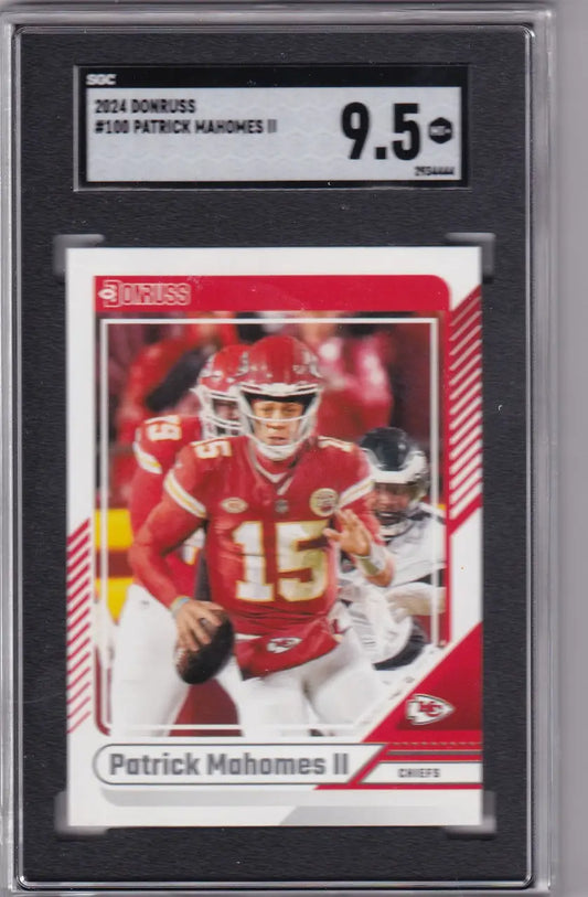 Graded Patrick Mahomes II football card SGC 9.5 Kansas City Chiefs collectible