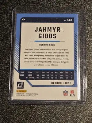 Jahmyr Gibbs football card 2024 Donruss Press Proof Green by Jahmyr Gibbs Press