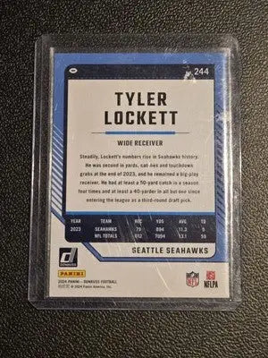 Tyler Lockett football card 2024 Donruss Press Proof Green showcasing Lockett Press Proof green