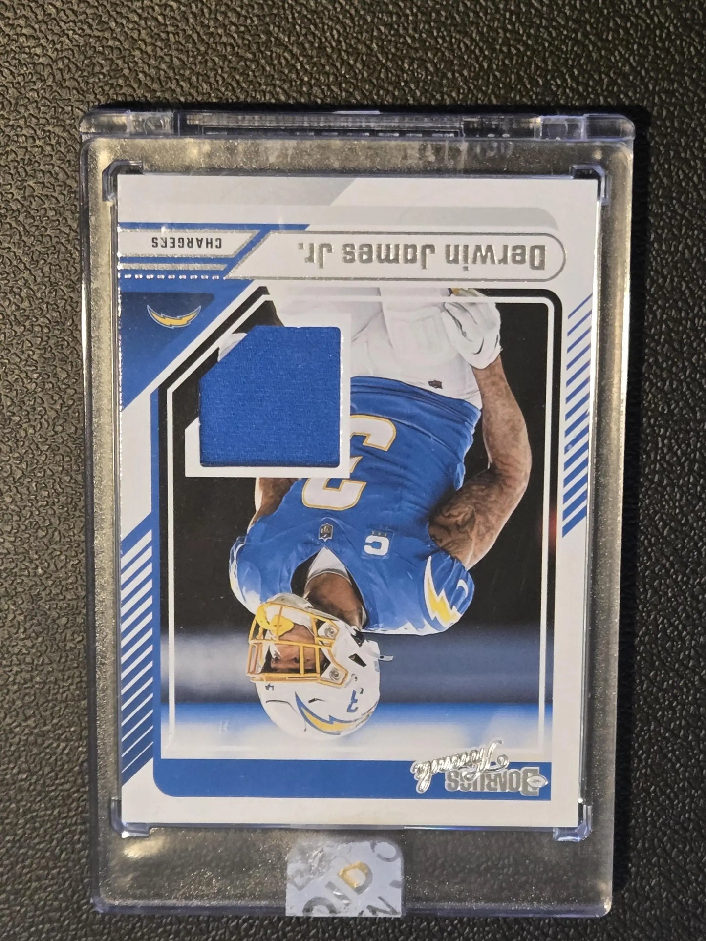 Football trading card of Derwin James Jr. in Donruss Threads with Los Angeles Chargers jersey