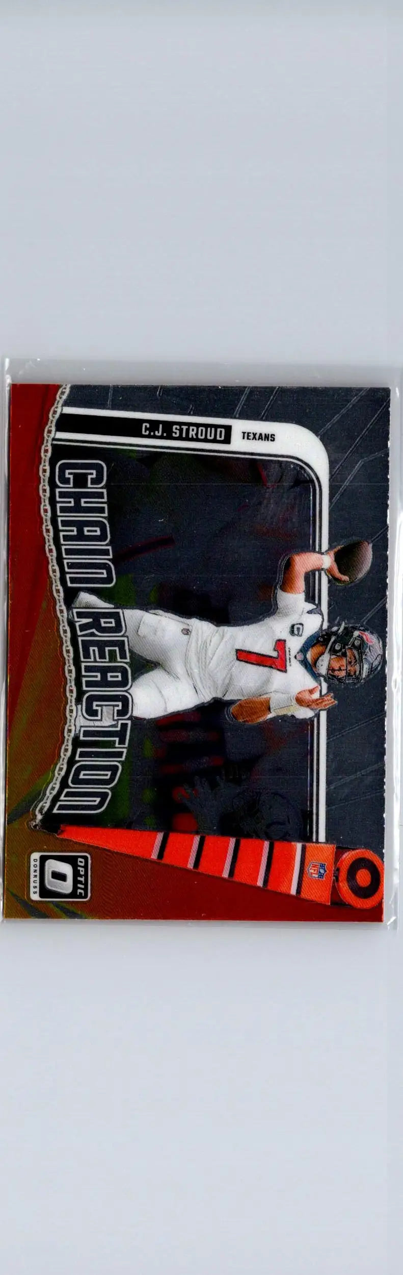 2024 Donruss Optic C.J. Stroud Chain Reaction football trading card with throwing pose