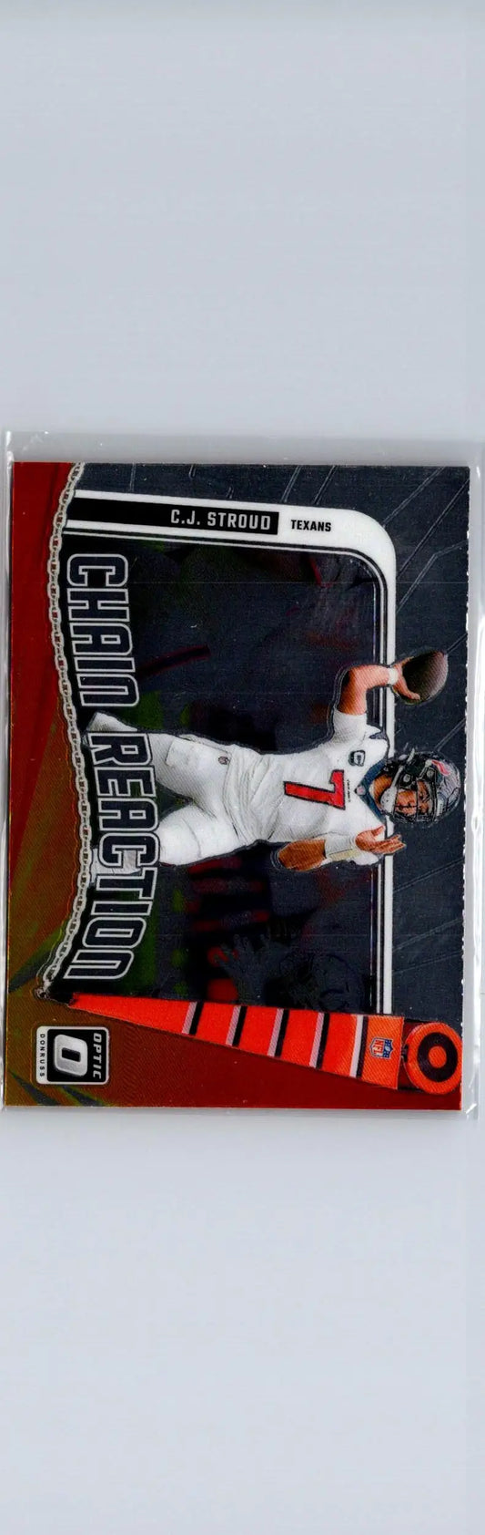 2024 Donruss Optic C.J. Stroud Chain Reaction football trading card with throwing pose