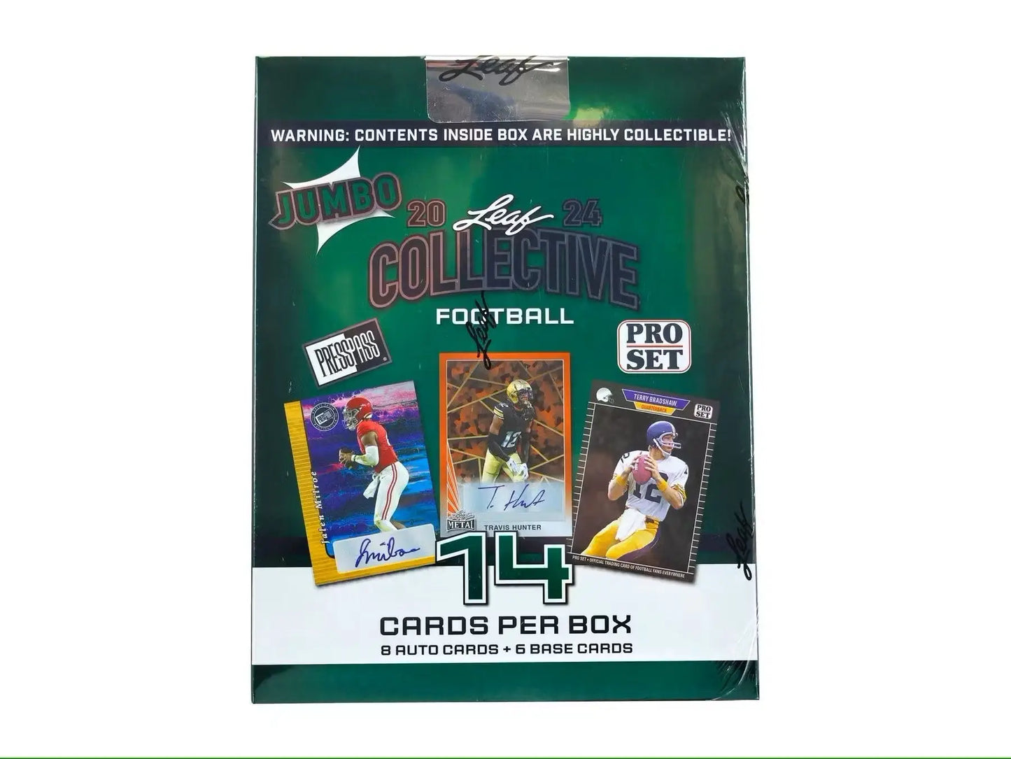 Sealed 2024 Leaf Collective Football Hobby Jumbo Box of trading cards for collectors