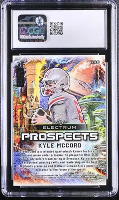 2024 Leaf Electrum Kyle McCord football card Silver Board Tie-Dye 22/25 CGC 10