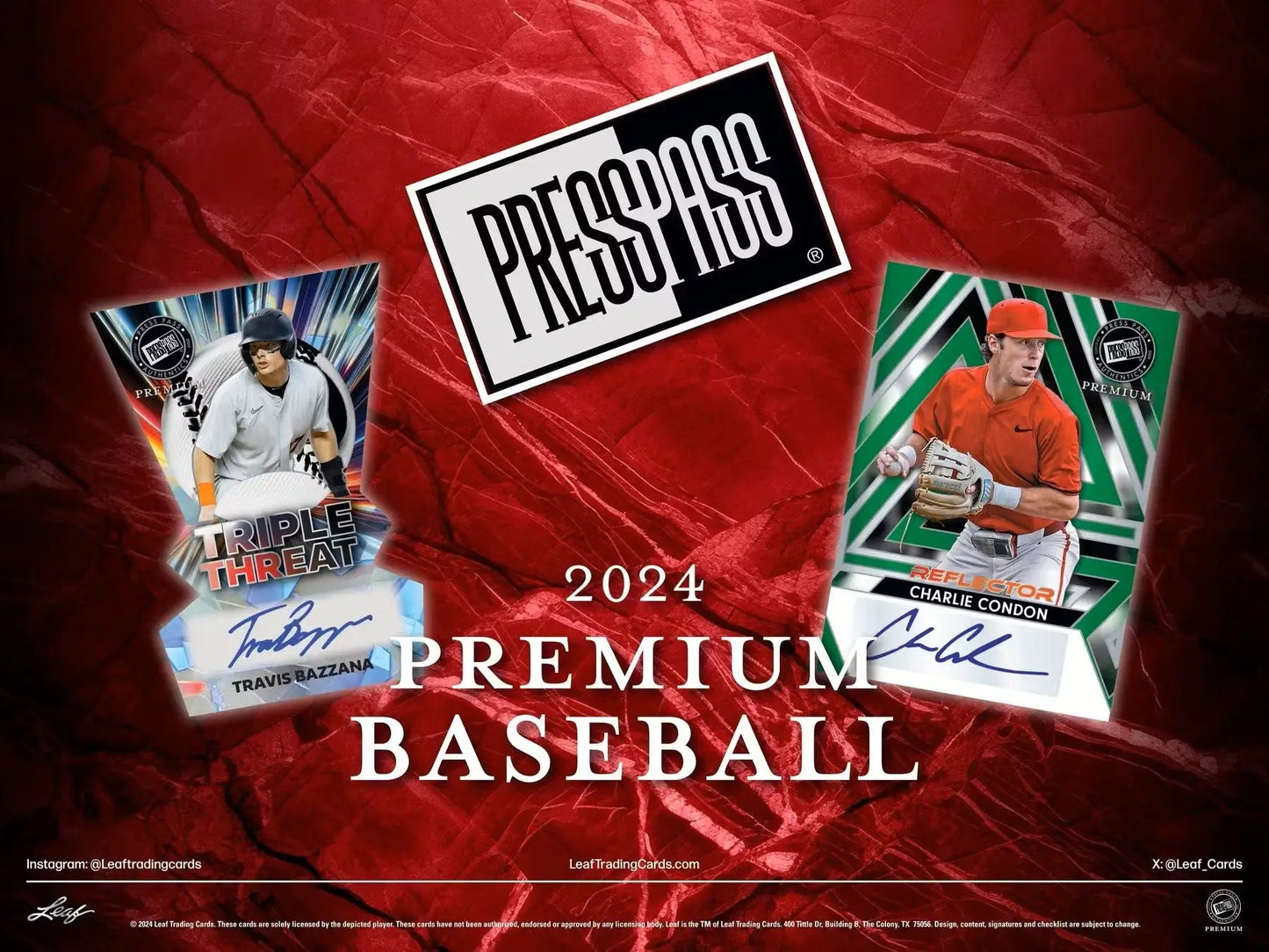 2024 Leaf Press Pass Premium Baseball Hobby Box with 2024 Premium Baseball Cards