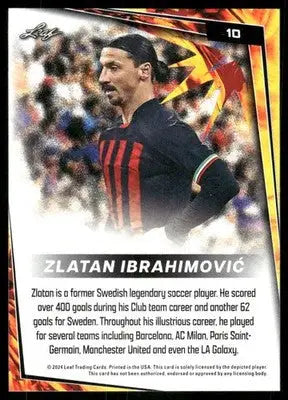 Leaf Zlatan soccer trading card featuring Zlatan Ibrahimović in 2024 Leaf Zlatan collection
