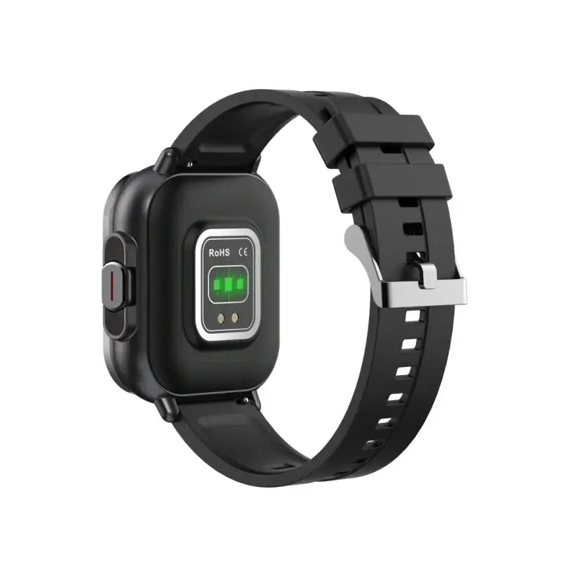 Black smartwatch with silicone band and heart rate sensor, 2024 new design Open-cover Smartwatch D8E BT Call