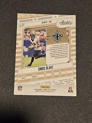 2024 Panini Absolute Chris Olave trading card featuring NFL football star
