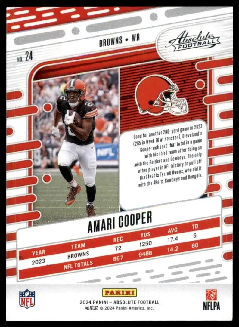 2024 Panini Absolute Amari Cooper #24 Cleveland Browns Football Card NFL Sports - Football Card