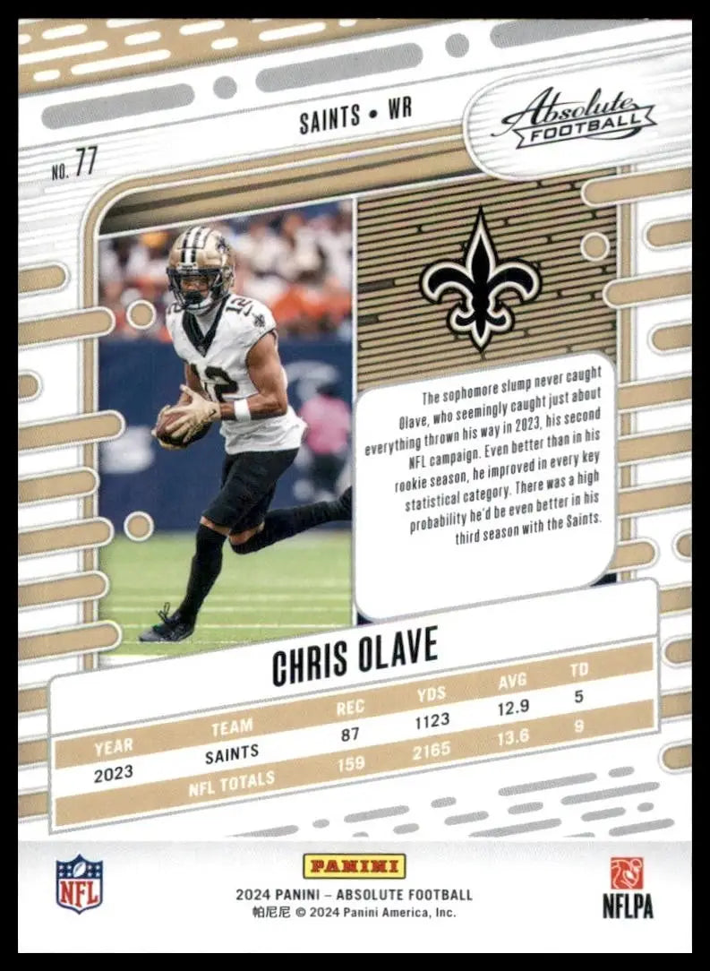 2024 Panini Absolute Football Chris Olave trading card NFL sports collectible