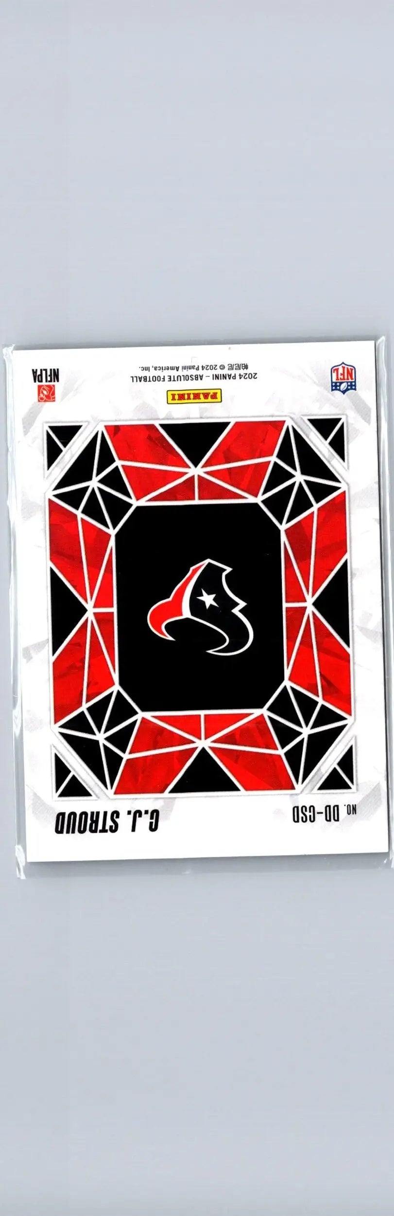 Houston Texans stained glass football card from Panini Absolute Stroud Draft Diamonds series