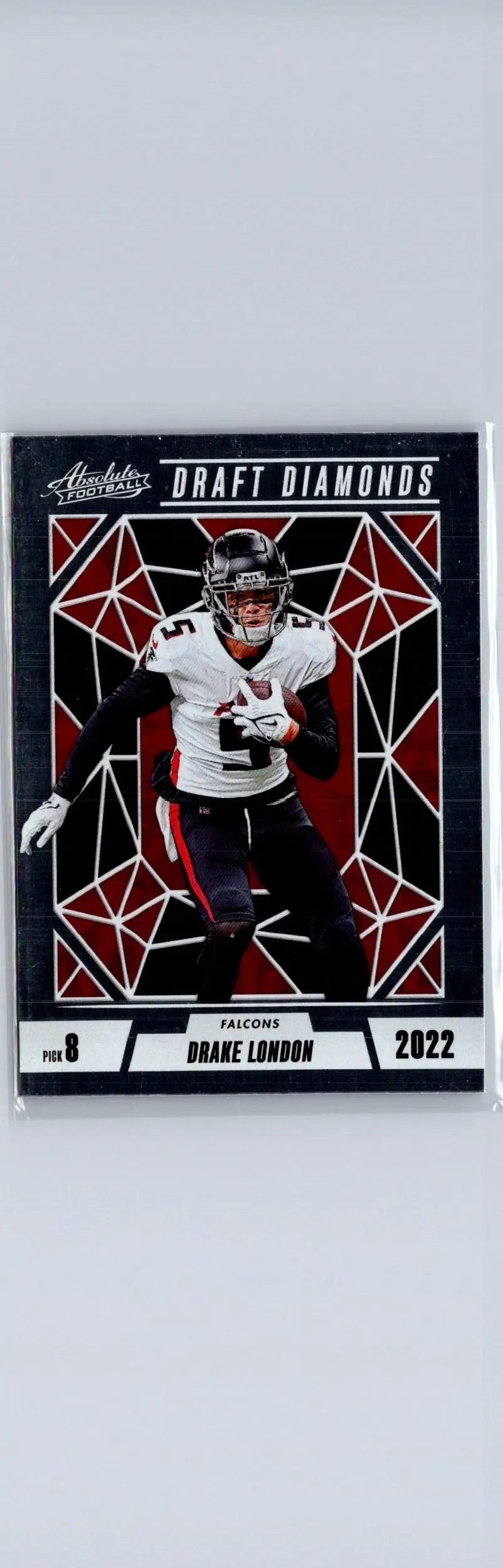 Drake London football card from 2024 Panini Absolute London Draft Diamonds set